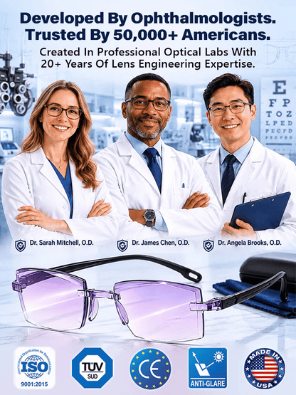 Smart Zoom Diamond-Cut Reading Glasses