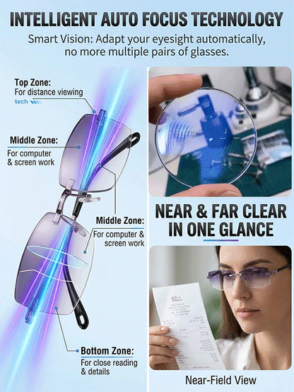 Smart Zoom Diamond-Cut Reading Glasses