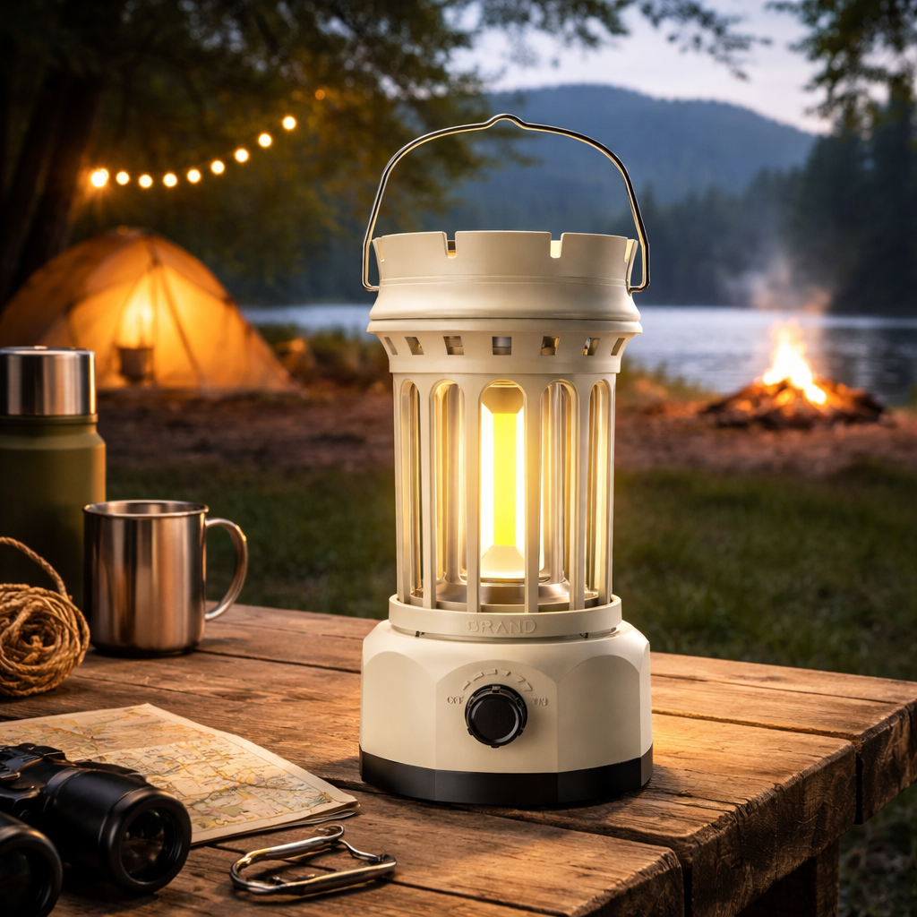 Retro Camping Lantern – Portable COB Tent Light for Cozy Outdoor Nights