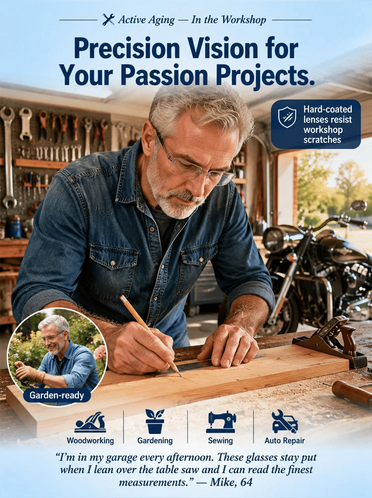 Smart Zoom Diamond-Cut Reading Glasses